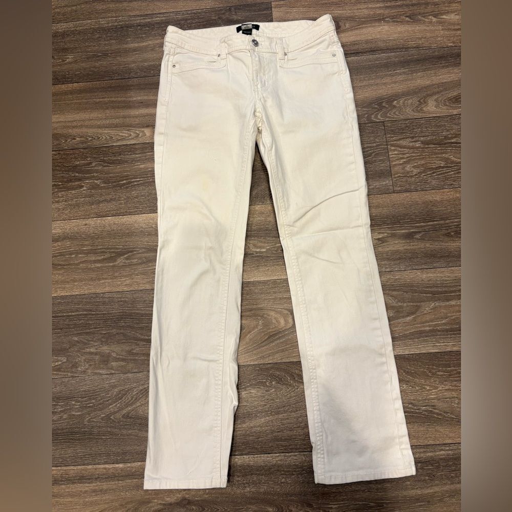 White House Black Market Straight Leg Cream Jeans